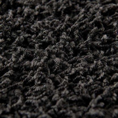 Loca New | Schwarz | Hochflorteppich | rund