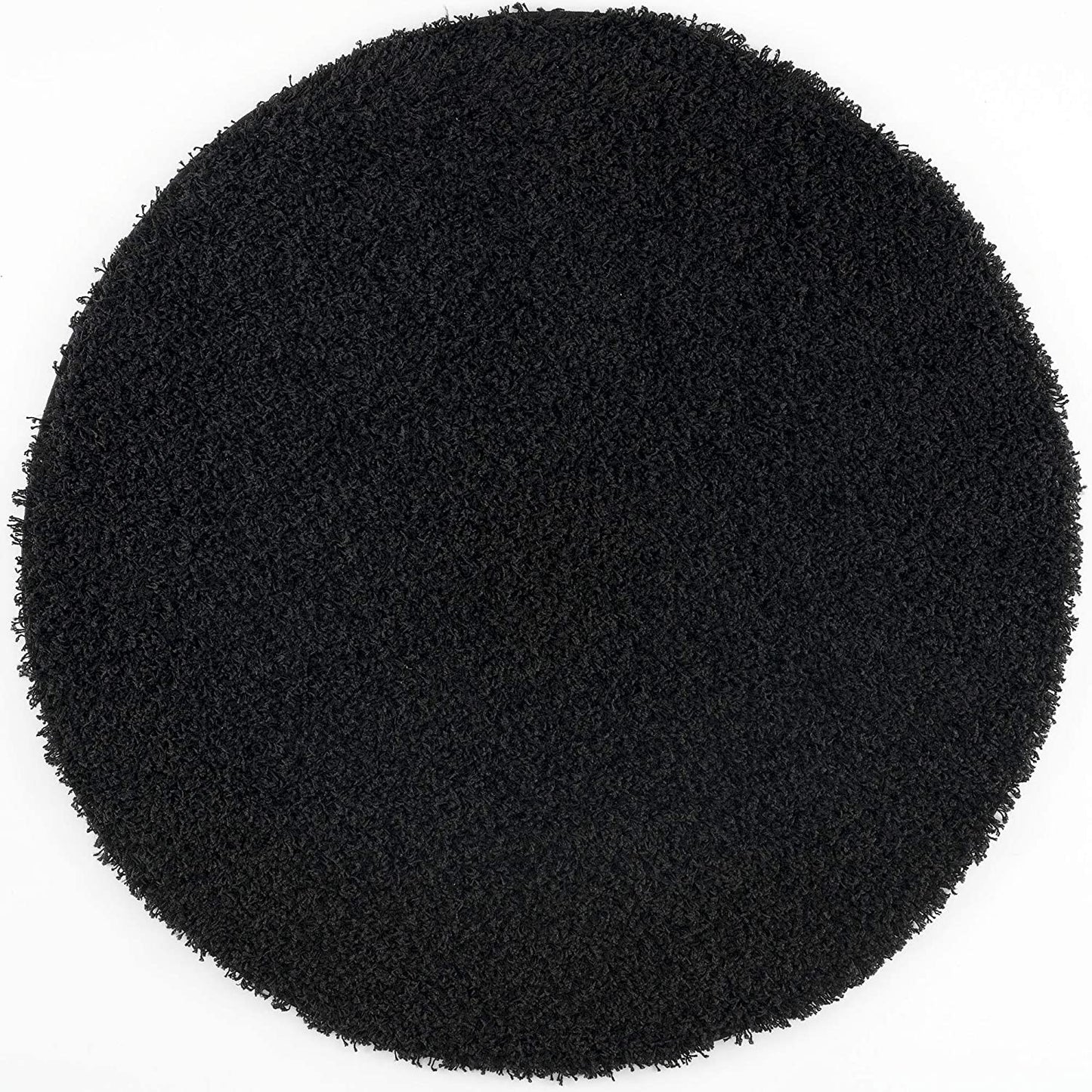 Loca New | Schwarz | Hochflorteppich | rund