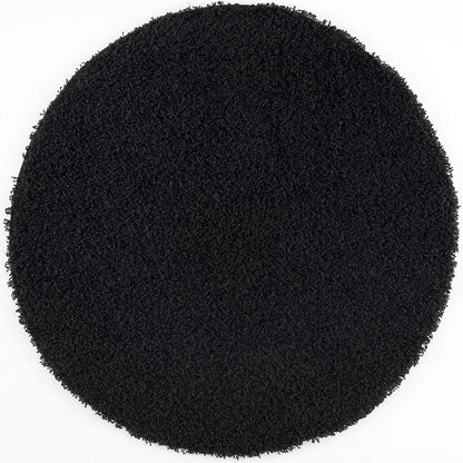Loca New | Schwarz | Hochflorteppich | rund