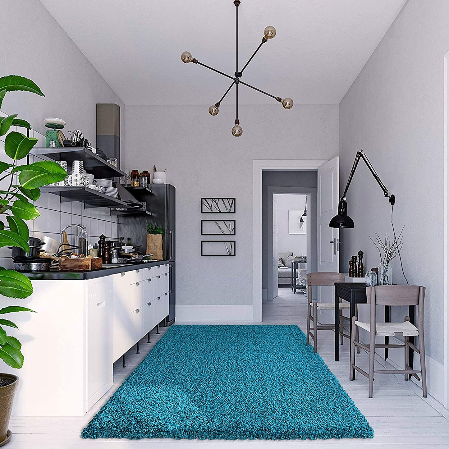 Teppich Loca in Aquablau