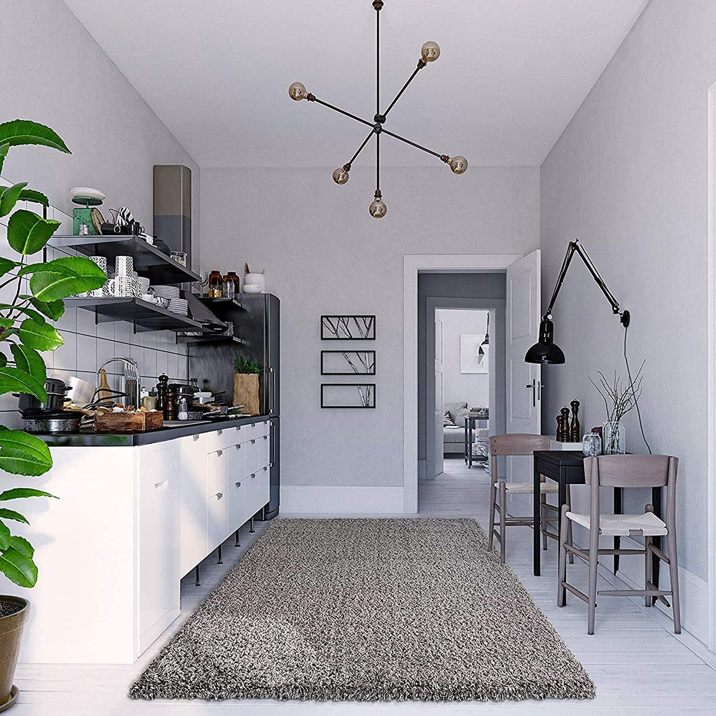 Teppich Loca in Hellgrau