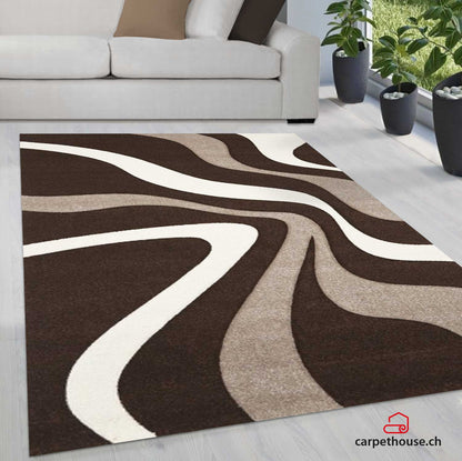 Diamond Designer Teppich Welle braun/h.braun