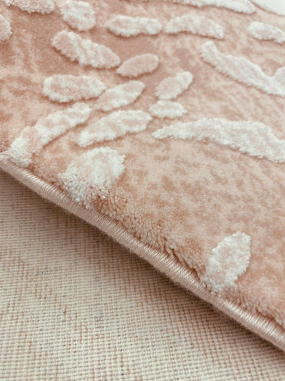 Teppich Günce | Pink | Moderner Acrylteppich mit Fransen | Oval