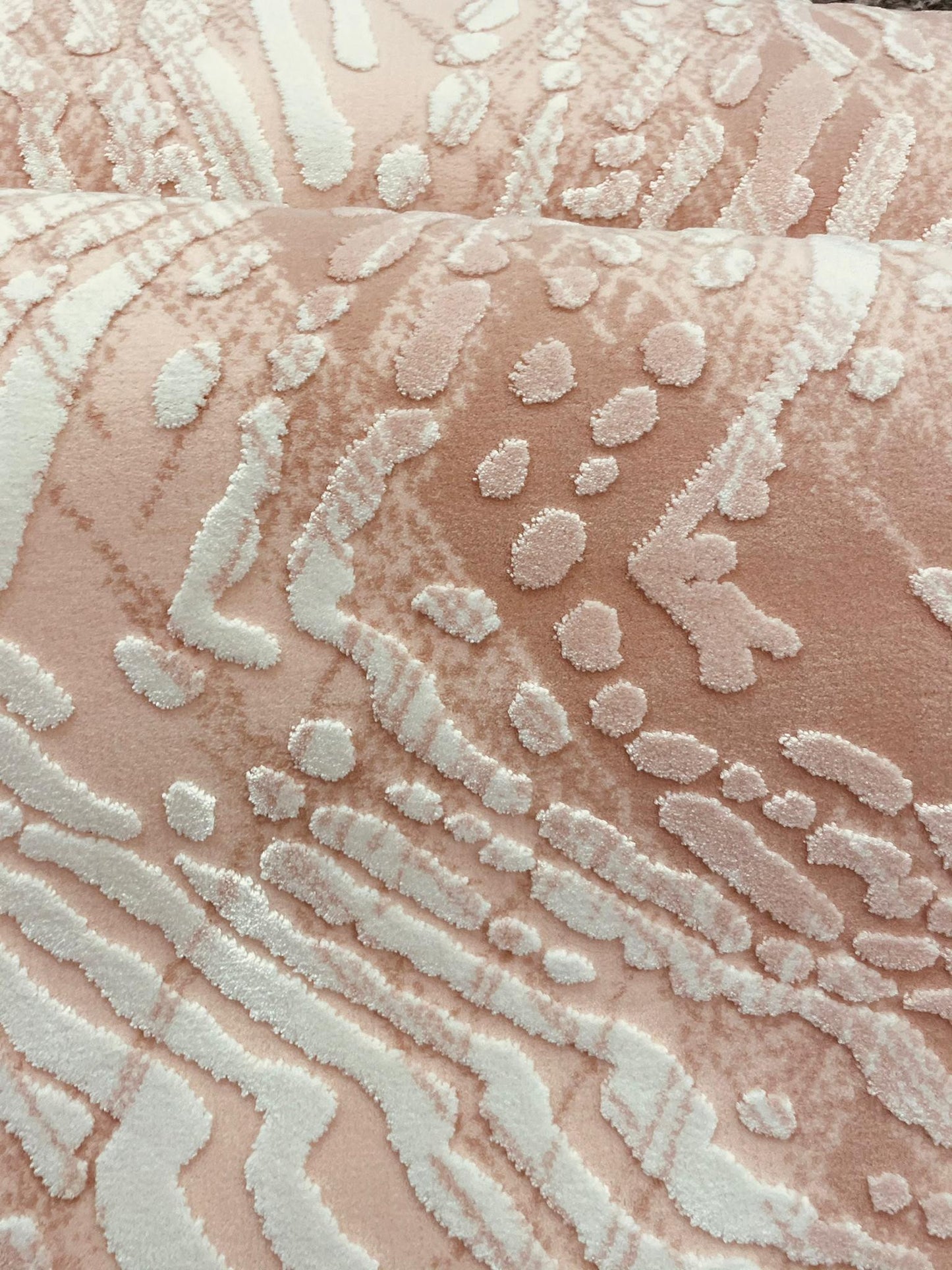 Teppich Günce | Pink | Moderner Acrylteppich mit Fransen | Oval