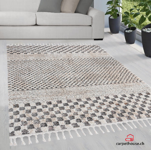 Uvita Teppich Teppich Handmade-Look 3D mit Fransen, 80276 111-Multi