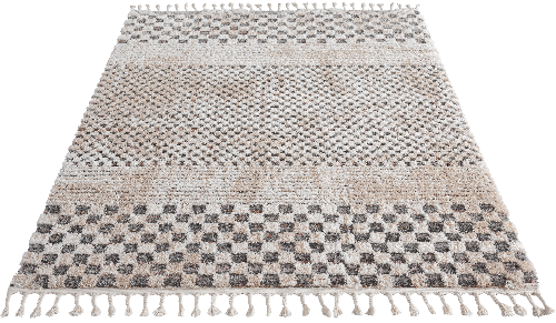 Uvita Teppich Teppich Handmade-Look 3D mit Fransen, 80276 111-Multi