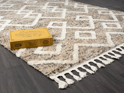 Uvita Teppich Teppich Handmade-Look 3D mit Fransen, 80330 270-Beige