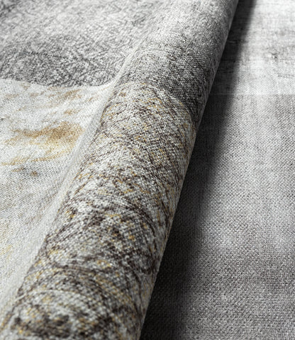 Waschbarer Flachwebeteppich Edessa 1300 Grey Gold