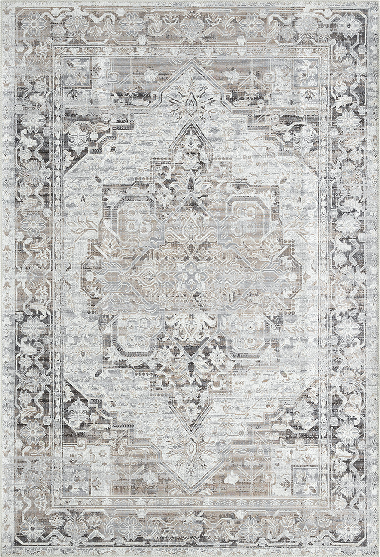 Waschbarer Flachwebeteppich Edessa 1304 Cream Grey
