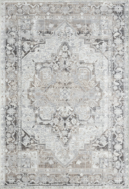 Waschbarer Flachwebeteppich Edessa 1304 Cream Grey