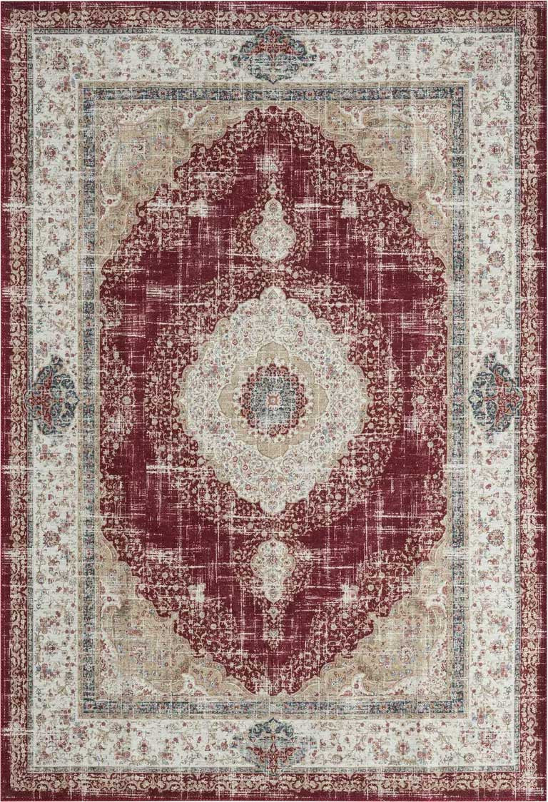 Waschbarer Flachwebeteppich Edessa 1306 Red