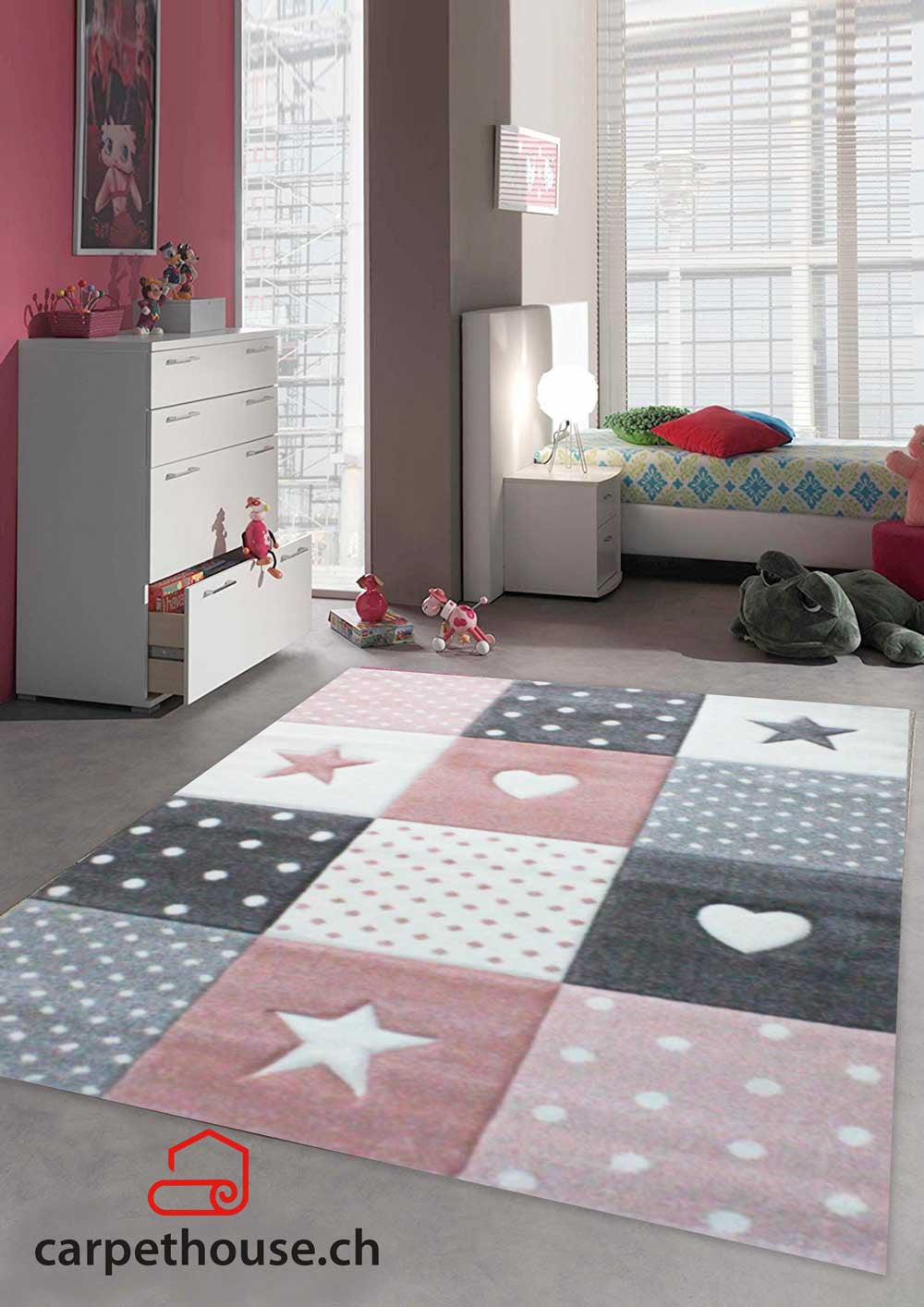 Kinderteppich Pastel Kids Stern 20339 255-Pink
