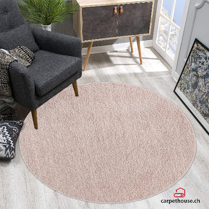 Hochflor Teppich Flash 9010 55 Pink – Rund