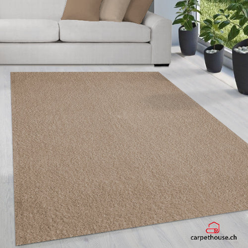 Teppich Flash - Waschbares Hochflor Teppich, 9010 70-Beige