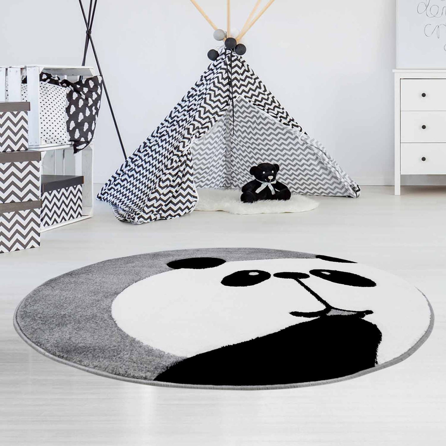 Kinderteppich Panda Bueno 1389 Grau