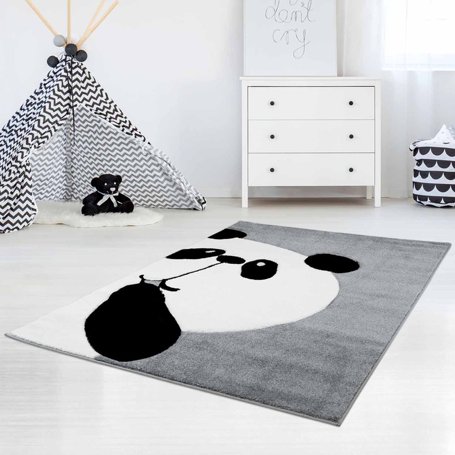 Kinderteppich Panda Bueno 1389 Grau