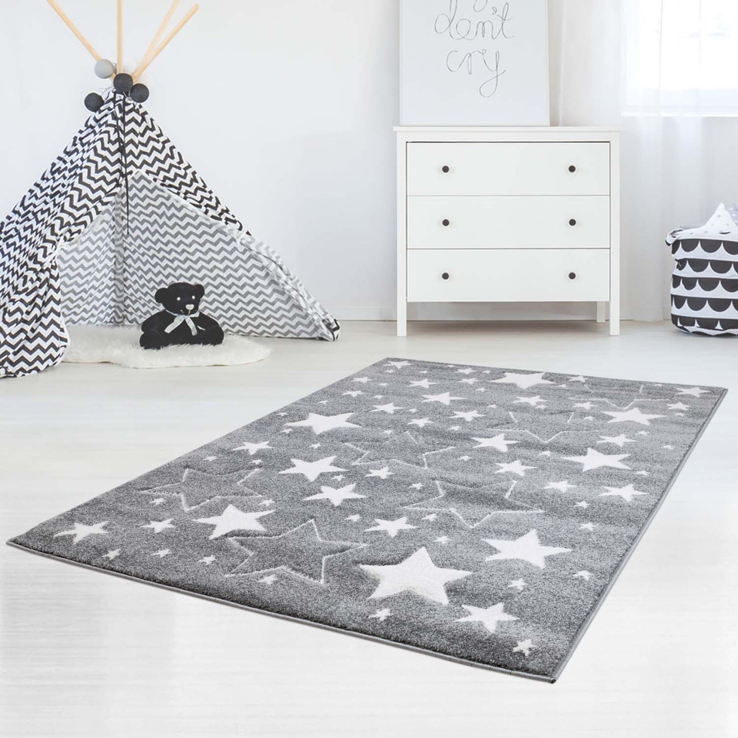 Kinderteppich Sterne Bueno 1325 Grau