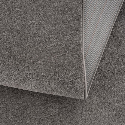 Kurzflor Teppich Uni 9500 Grey– Rund