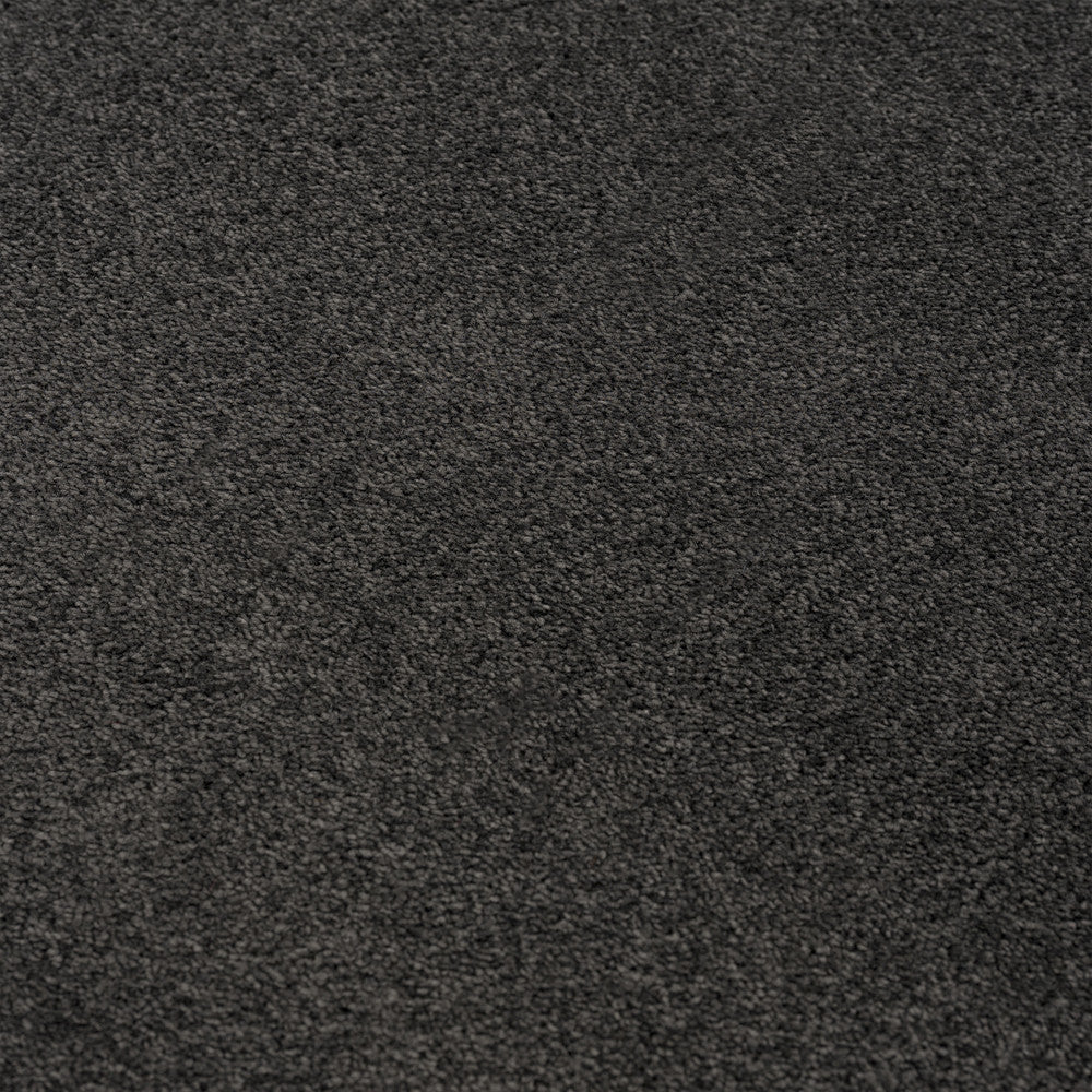 Kurzflor Teppich Uni 9501 Dark Grey – Rund