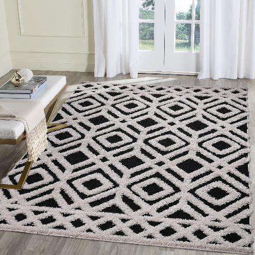 Sanat Hochflor-Teppich Luxus 3507-Black