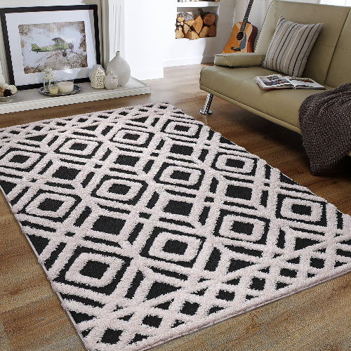 Sanat Hochflor-Teppich Luxus 3507-Black