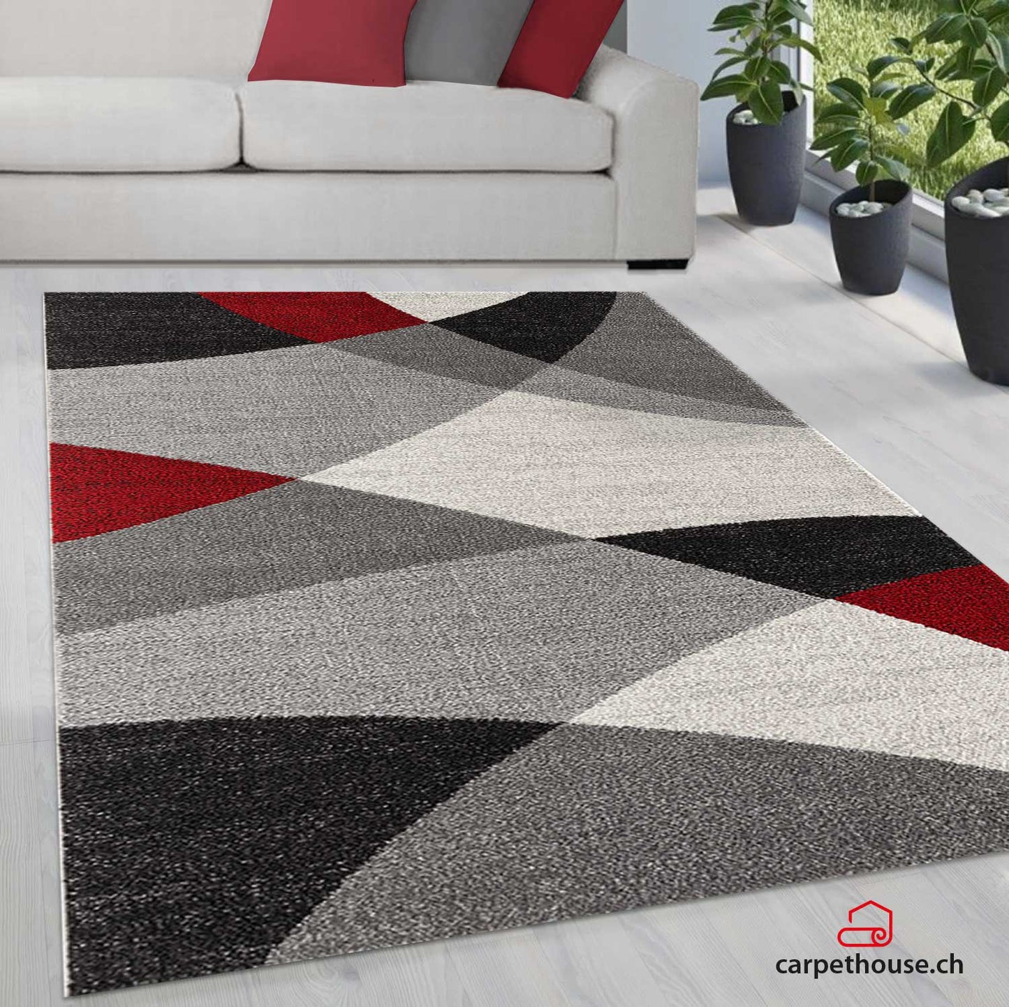 Thales Moderner Teppich 6100 951-Grey Red