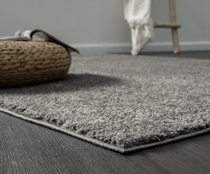 Waschbarer Hochflor Teppich Flash 9010 96 Anthracite – Rund