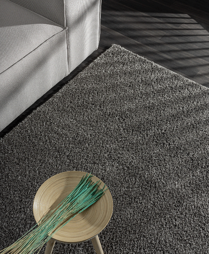 Waschbarer Hochflor Teppich Flash 9010 96 Anthracite – Rund