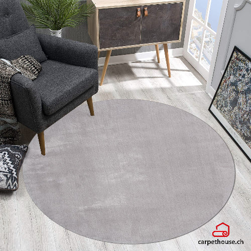 Hochflor Teppich Focus 47 95 Grey – Rund