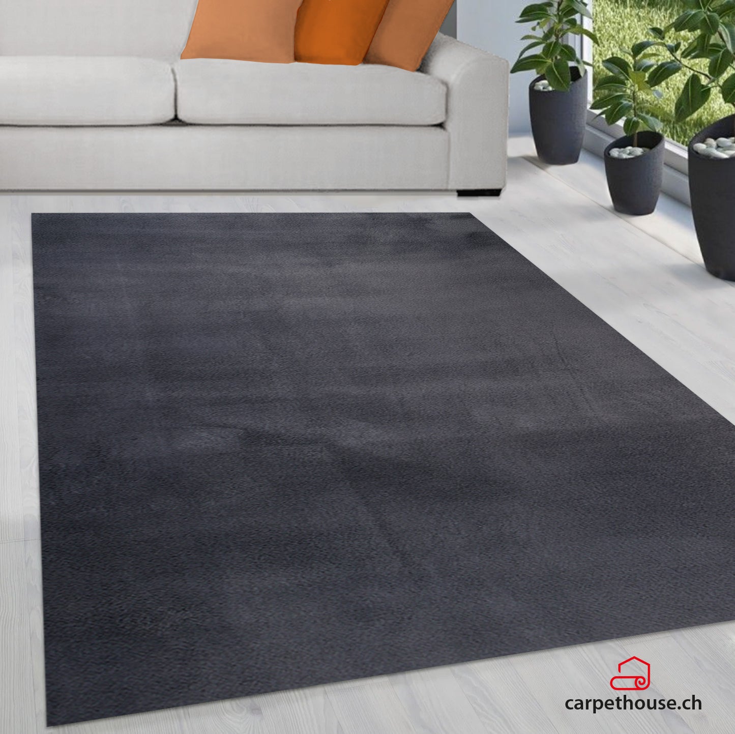 Focus kuschelig warmer Fellteppich 47 995-Anthracite