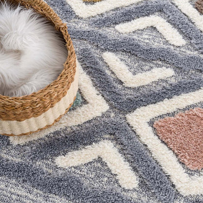Focus | Creme | Hochflorteppich | rund