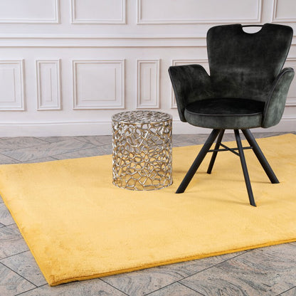 Hochflorteppich Topia Uni Golden Yellow