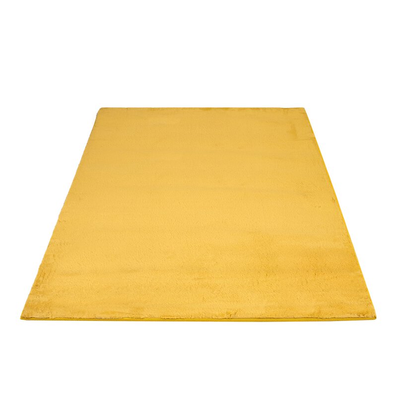 Hochflorteppich Topia Uni Golden Yellow