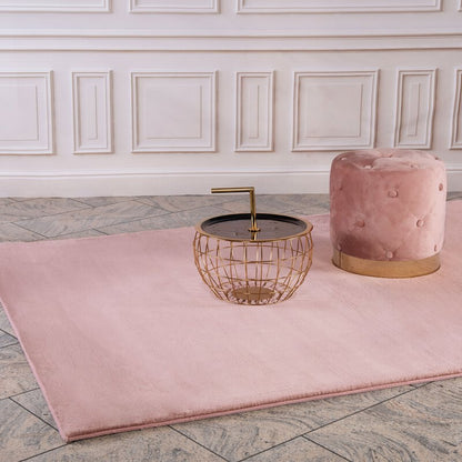 Hochflorteppich Topia Uni Pastel Pink