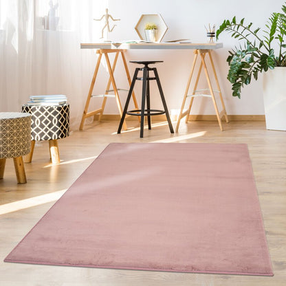Hochflorteppich Topia Uni Pastel Pink