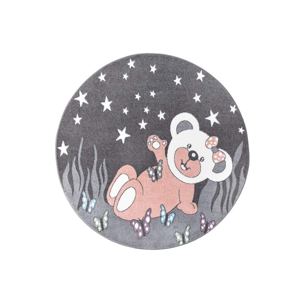 Kinderteppich Anime 916 Grau – Rund