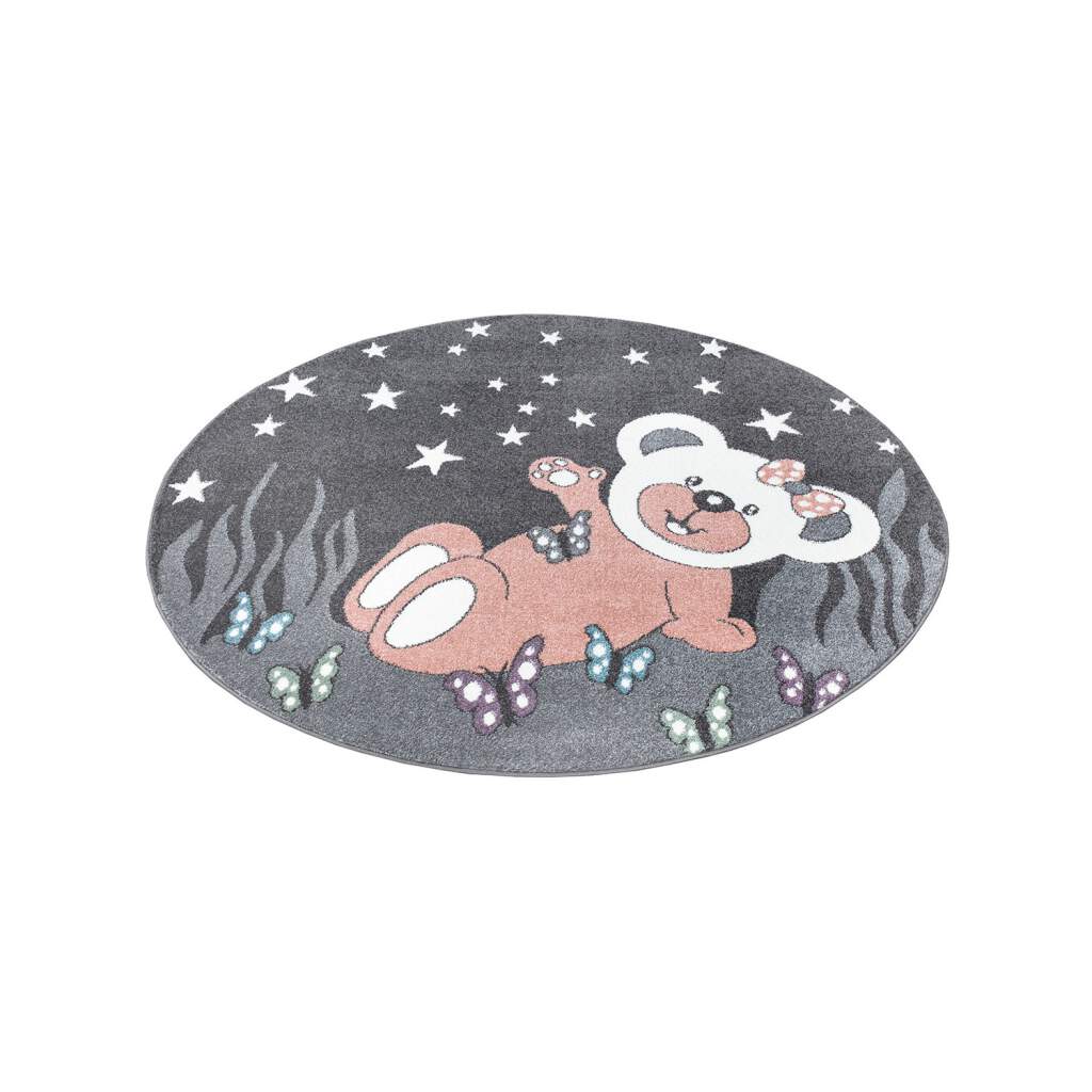 Kinderteppich Anime 916 Grau – Rund